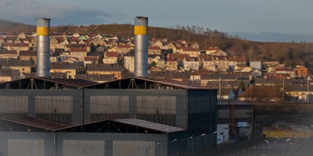 Hayange, et son paysage sidérurgique.
